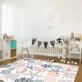 thumbnail image 3 of Area Rugs Indoor Non-Slip Rectangle Rug 2x3 Ft Nautical Coastal Pink Grey Starfish Seashell Coral Seahorse Rug Rubber Backing Floor Mats Non Shedding Home Decor Carpet for Entryway Living Room, 3 of 8