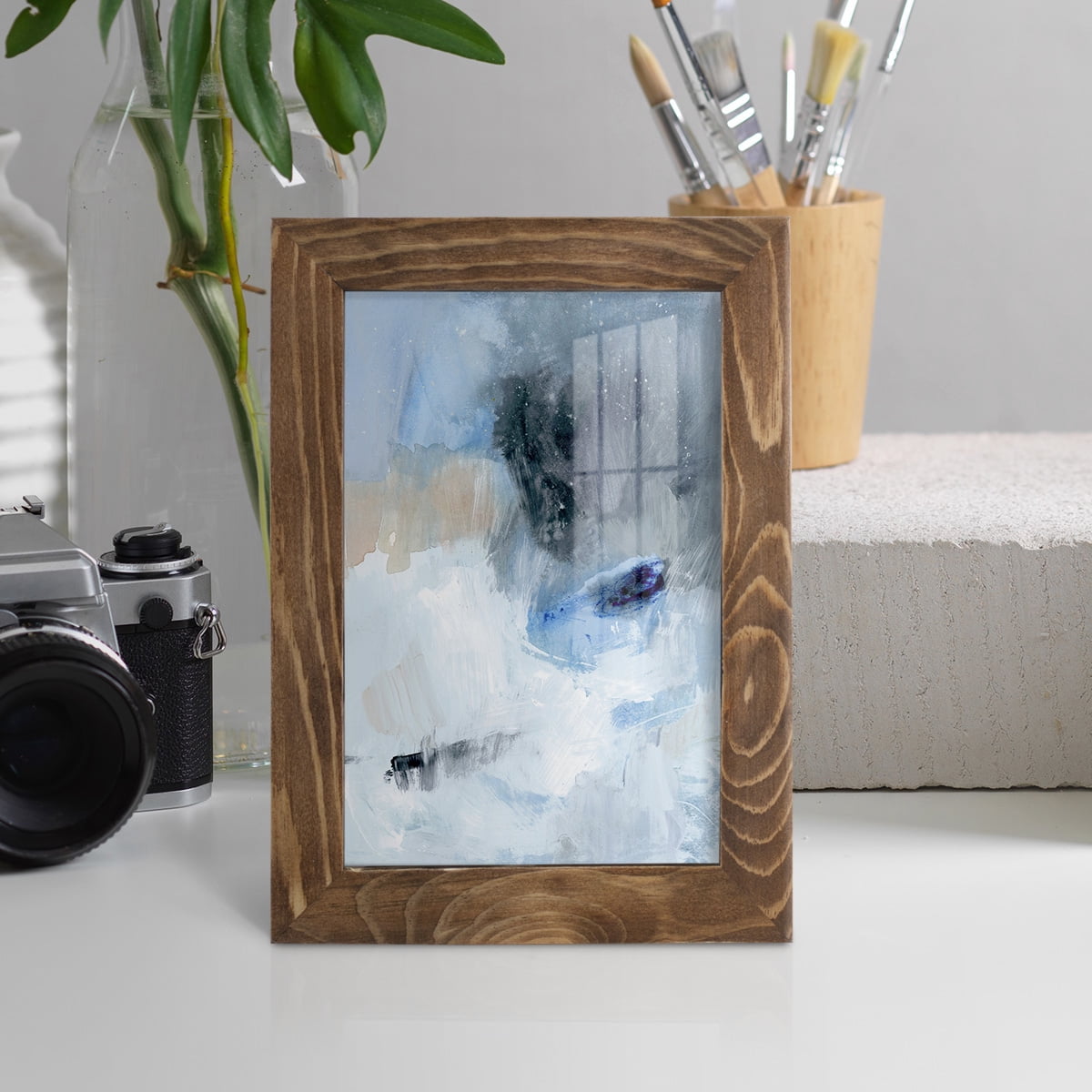 Welle II - Framed Print w/glass - Walnut