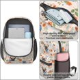 thumbnail image 4 of Pug and Floral Pink Pattern 17" Waterproof Oxford School Backpacks for Teens, S-Shape Padded Straps, for School, Travel, Hiking, Camping, 4 of 5