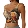 thumbnail image 2 of Balery Countryside Fruit White Horse Pattern Racerback Sports Bras for Women - Padded Seamless High Impact Support for Yoga Gym Workout Fitness-Large, 2 of 8