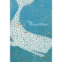Pictura Big Birthday Wishes: White Whale with Blue Foil Spots Birthday Card