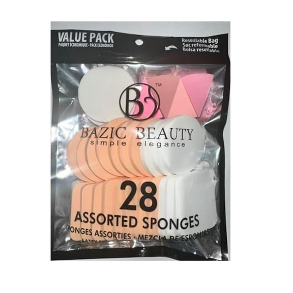 Makeup Sponges, 28 Assorted Shapes & Sizes – Soft Cosmetic Applicator Pads for Foundation, Blending & Contouring