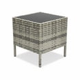 thumbnail image 3 of 3-Piece Rattan Patio Bistro Set, All-Weather PE Rattan Furniture with 2 Chairs & Coffee Table, Soft Cushions, Weather-Resistant for Balcony, Backyard, Porch, 3 of 7