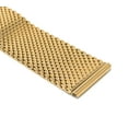 thumbnail image 5 of Bandini Mesh Watch Band, Stainless Steel Watch Band, Metal Watch Bands For Men / Women, Fold Over Watch Band Clasp, Adjustable Length Watch Strap, 18mm Watch Band Metal, Gold Tone / Fine Mesh, 5 of 6