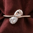 thumbnail image 2 of solitaire jewels 1.25CT Pear Moissanite Toi Et Moi Engagement Ring For Women, 18K Rose Gold, 2 of 7