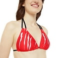 thumbnail image 4 of Effete Feline Claw Marks Scratch Strappy Triangle Bikini Top (AOP), 4 of 4