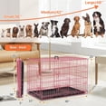 thumbnail image 7 of 36 inch Dog Crate for Medium Small Dogs Folding Portable Metal Dog Cage Kennel Double Door Pet Crate with Divider and Tray, Pink, 7 of 7