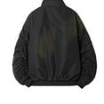 thumbnail image 4 of Men Solid Color Work Jacket Long Sleeve Warm Coat with Pockets (Black XXL), 4 of 5