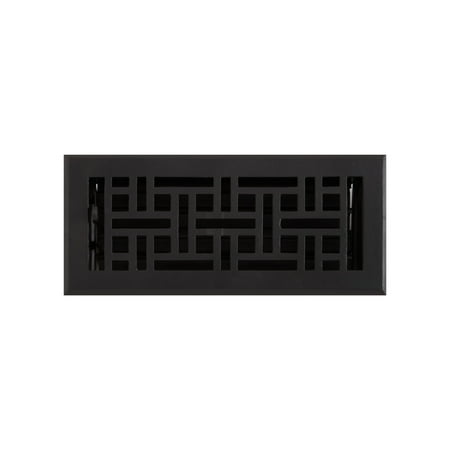 

Signature Hardware 925687-4-10 Wicker Style Cast Iron Wall Register - Black