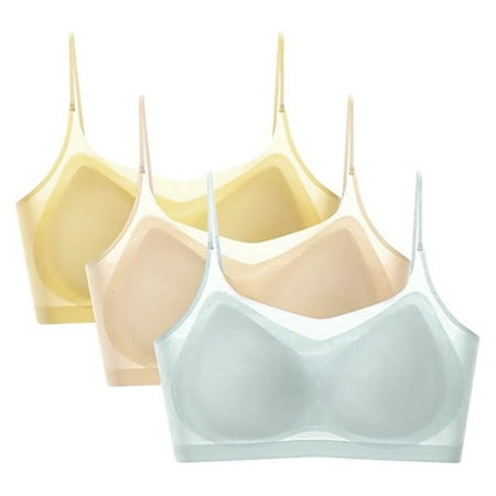 Hamky Bras for Women Sports Bras Thin Ice Silk Bra Breathable Ice Silk Daily Bra With Removable 3 Packs Ice Silk Comfortable Bra Push Up Bra Bralettes for Women Yellow XXL