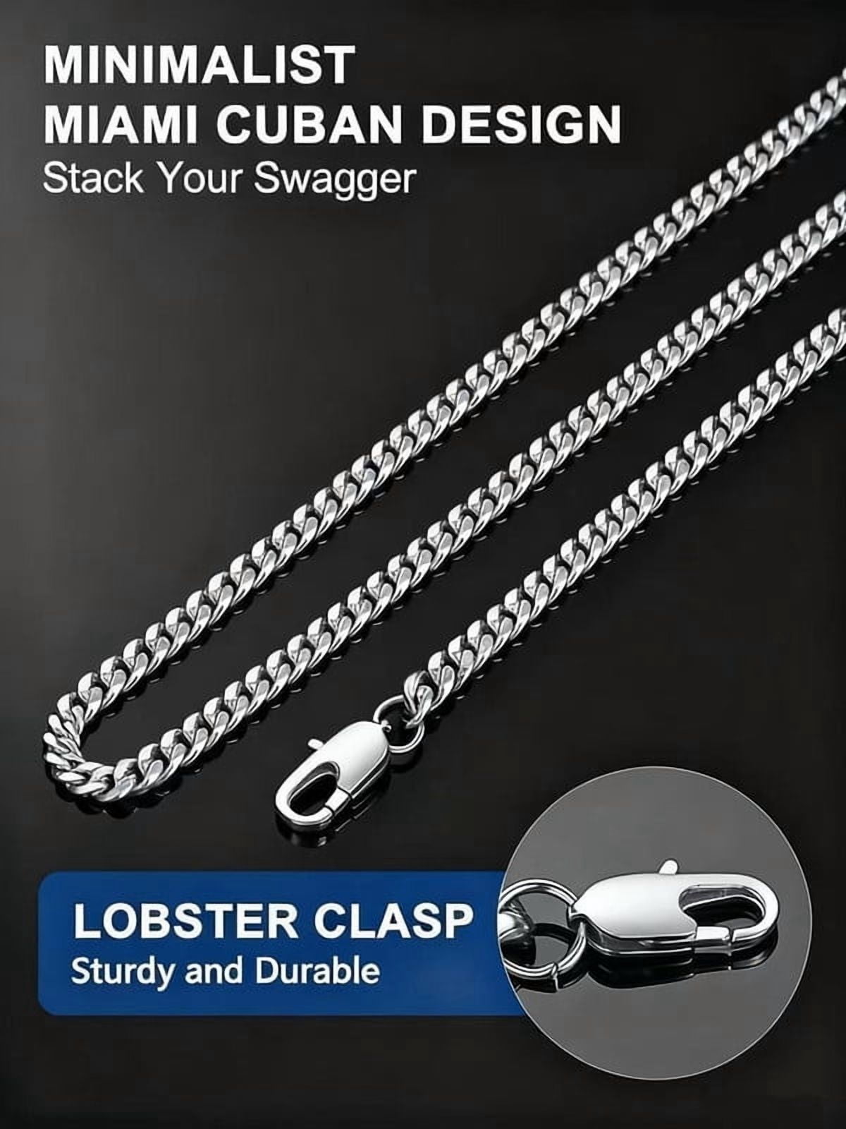 Muddy Jewelry Cuban Link Chains for Men and Women - 4-14mm Width, 14-30" Length, Gold/Stainless Steel, Hip Hop Jewelry Gift