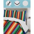 thumbnail image 4 of Colorful Striped Twin Size Down Alternative Comforter, Lightweight Comforter Quilt Bedding Set with Pillow Shams Boho Abstract Vertical Stripe Lines All Seasons Bed Comforter Duvet Insert 68"x86", 4 of 7