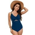 thumbnail image 4 of Leey-World Women’s Tummy Control One Piece Swimsuit with Built-in Mesh Shapewear, Adjustable Straps & Push-Up Support Onepiece Swimsuit Women(Blue,2XL), 4 of 9