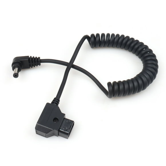 Câble Enroulé Angle Droit D-Tap vers DC 5.5x2.5mm pour Moniteur LCD LED Lumière DSLR Blackmagic V-Mount Anton Bauer Or Montage P-Tap 1M dc5525