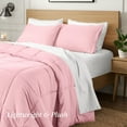 thumbnail image 5 of Ivy Union Comforter Set - Box Stitch - Easy Care Ultra-Soft Microfiber - All Season Warmth - Bedding Comforter - King - Light Pink, 5 of 7