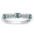 thumbnail image 2 of Star K � Oval 5x3 Genuine Aquamarine three stone oval band, 2 of 9