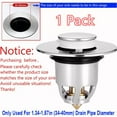 thumbnail image 2 of Universal Bathroom Sink Plug Stopper Wash Basin Core Bounce Pop Up Drain Filter, 2 of 6