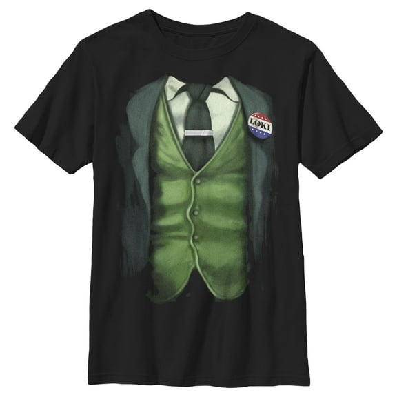 Boy's Marvel Vote for Loki Costume Graphic Tee Black Medium
