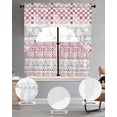 thumbnail image 2 of Red Plaid Farmhouse Swag Curtains for Living Room/Bedroom Windows, Watercolor Cute Country Pigs Checkered Kitchen Curtains and Valances Set 36 Inch Length, Swags Valance Curtain Panels, 2 of 5