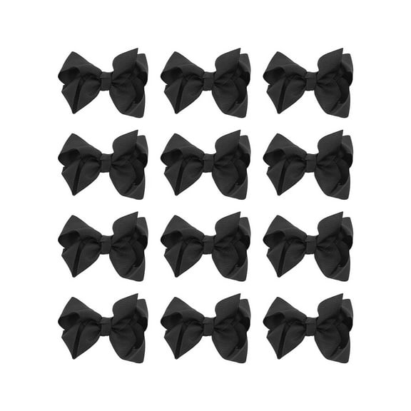 Small Solid Bows for Girls - Set of 12