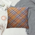 thumbnail image 2 of JEUXUS  Decorative Throw Pillow Cover for Couch Sofa,Border Tartan Plaid Pattern Checkered in Stripes of Golden Brown Orange Dark Reddish White Check Home Decor Pillow case, 2 of 5