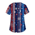 thumbnail image 4 of Trgacdwlo S-5XL 4th of July Scrub Tops Plus Size Stars Stripe Print Work Shirt Women V Neck Short Sleeve Uniforms Scrubs for Women with Pocket, 4 of 5