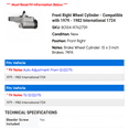 thumbnail image 2 of Front Right Wheel Cylinder - Compatible with 1979 - 1982 International 1724 1980 1981, 2 of 2