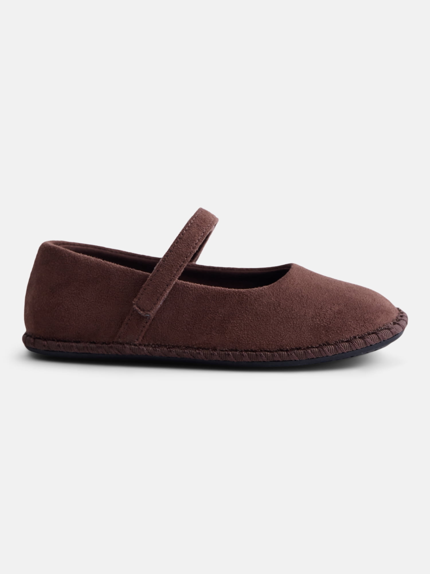 Wonder Nation Toddler Girls Faux Suede Whipstitch Ballet Shoes