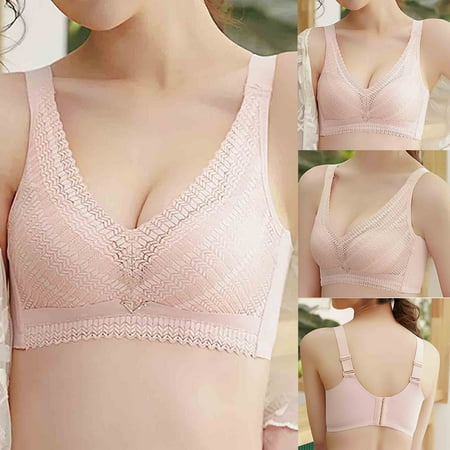 

SBYOJLPB Women S Bra Soild Wire Free Underwear One-Piece Bra Everyday Underwear (Pink)
