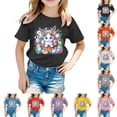 thumbnail image 3 of Girls Easter Mother's Day Bunny Shirt Trendy Breathable Black Bunny Print Easter Story Tshirt Boys Kids Toddler 2026 Short Sleeve T-Shirt Tops, 3 of 5