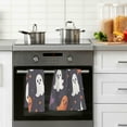 thumbnail image 4 of Yayeee 2 Pack Hand Towels for Bathroom 100% Cotton 16" x 28" Soft Absorbent Kitchen Towel, White Halloween Ghosts, 4 of 7