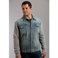 thumbnail image 2 of Stetson Western Jacket Mens Denim Hood Knit Light 11-097-0670-0544 BU, 2 of 3