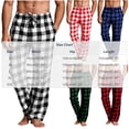 thumbnail image 3 of Mifsaly Men's Pajama Pants Plaid Lounge Sleep Pants with Pockets Drawstring Elastic Waist Relaxed Fit Sleepwear Bottoms Black,L, 3 of 9