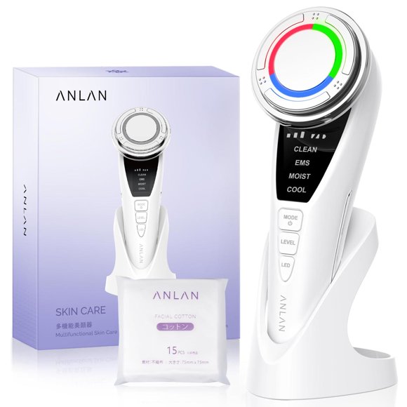 Masajeador Facial ANLAN Blanco 5EN1 Pro Antienvejecimiento para Mujer