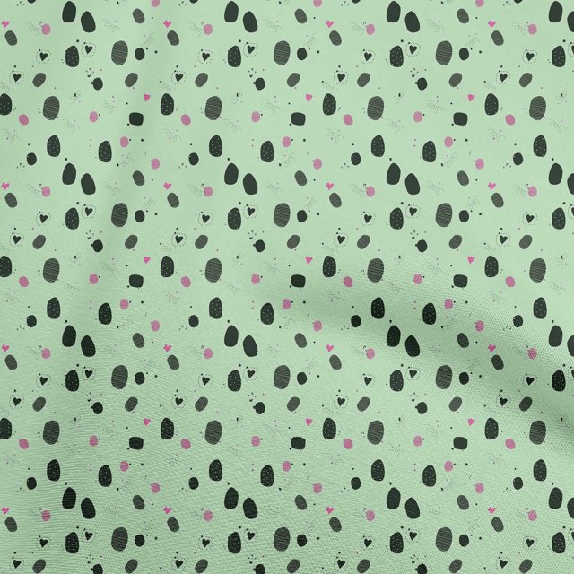 oneOone Tissu Coton Vert Menthe Abstrait pour Robe Tissu Imprimé au Mètre 56 Pouces de Large
