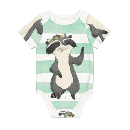 

Coaee Cute Raccoon for Soft Cotton Baby Short-Sleeve Bodysuit Baby Girls Boys Bodysuit Romper