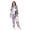 Light Purple and Black Floral, variant on 1 Piece Adult Onesie Pajamas Cozy & Loose-Fit Sleepsuit Loungewear with Pockets Cat Holding Christmas Gifts X-Small