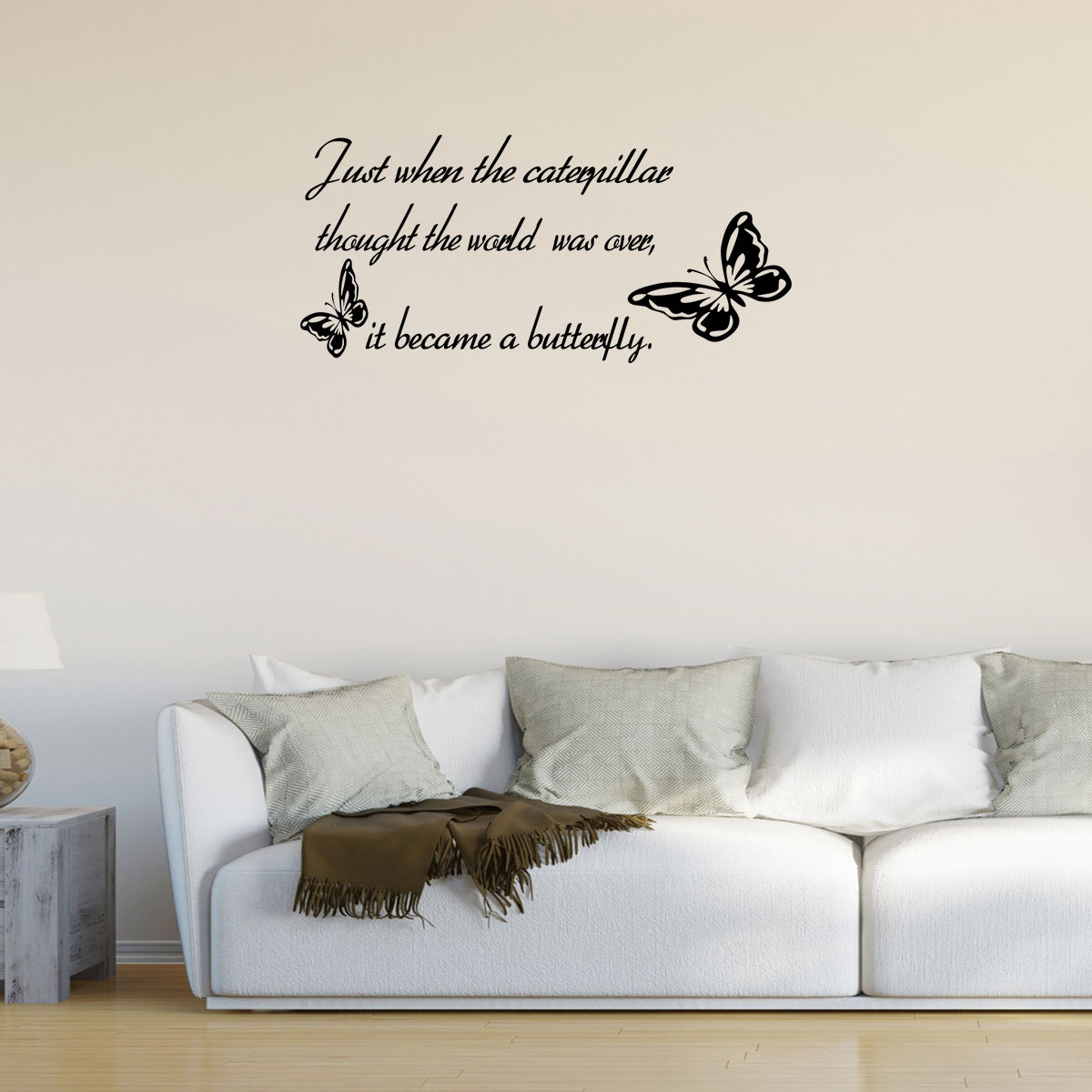 Quote Designs Just When The Caterpillar Thought The World Was Over Living Room Wall Decal Sticker Walmart Com