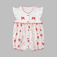 thumbnail image 2 of Hrsba Fruit Print Short Sleeved Jumpsuit Newborn Thin Climbing Suit Boys Girls Romper 0-24 Months Short Sleeve Sleeve Tomato Print Romper Sleepwear Loungewear, 2 of 3