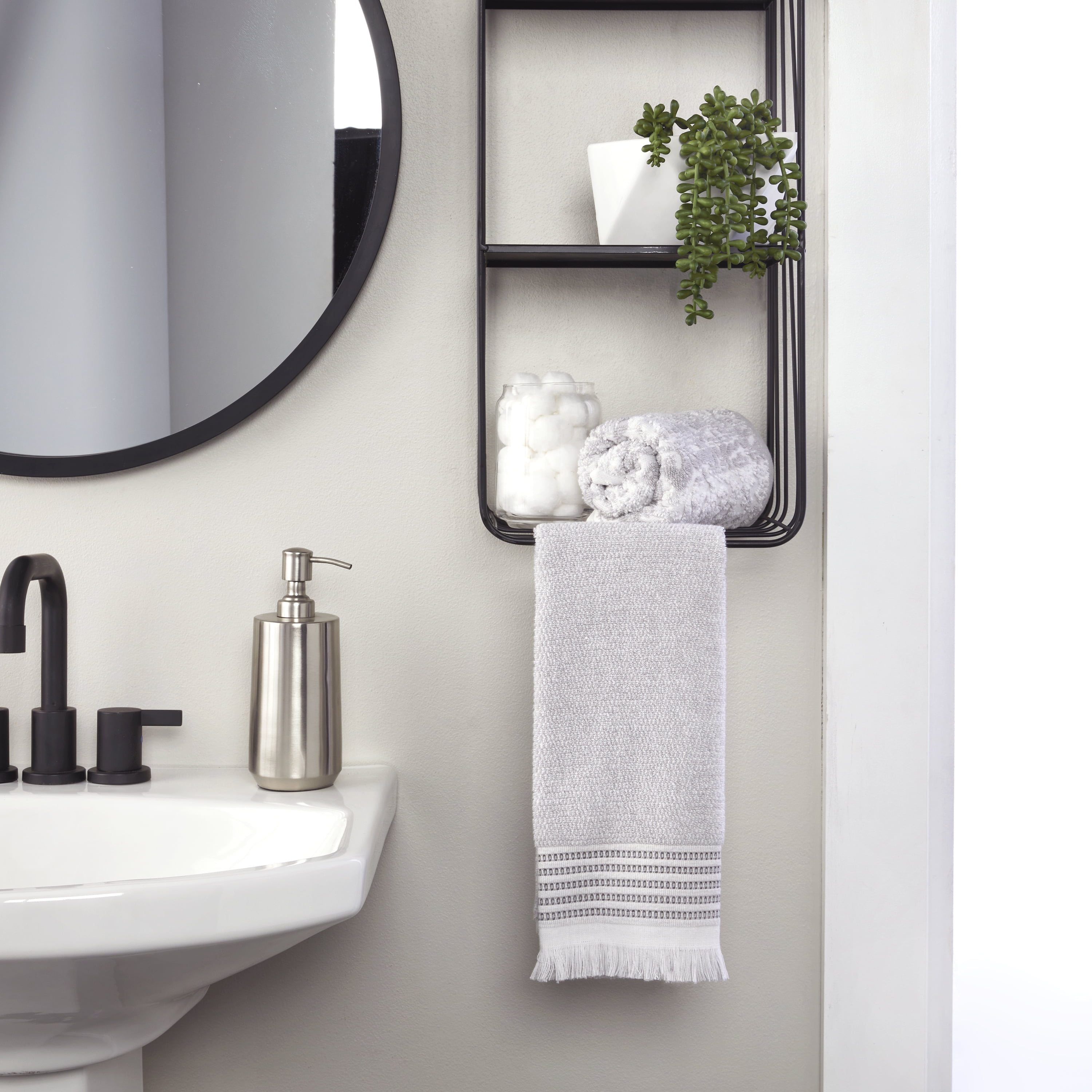 Lincoln Park Gray 2 Pc Hand Towel Set