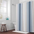 thumbnail image 6 of Minimalist Shower Curtain for Bathroom Decor, Grey-blue Gradient Gray Stripes Farm Waterproof Fabric Shower Curtain, 36"x72" Set with 12 Hooks, 6 of 9