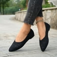 thumbnail image 3 of Rokment Lace Dress Flat Shoes for Women Ladies Bride Wedding Flower Embroidered Delicated Pointed Toe Low Heels Bridal Dressy Ballet Walking Loafers Black Size 6.5, 3 of 5