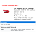 thumbnail image 2 of Left Driver Side Tail Light Assembly - Compatible with 2015 - 2018 Ford Focus 2016 2017, 2 of 2