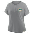 thumbnail image 4 of Women's Fanatics Heather Gray Miami Dolphins Oversized-Hometown Premium Henley Shirt, 4 of 5