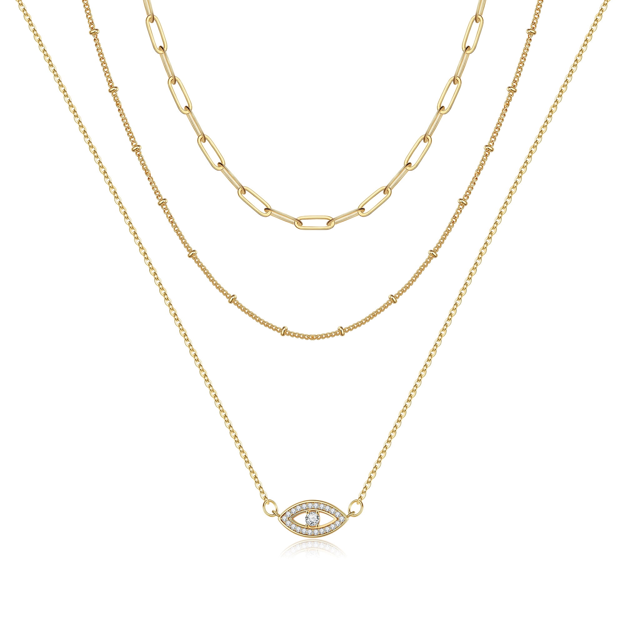 Yesteel Layered Evil Eye Necklace for 