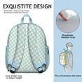 thumbnail image 5 of Green Checkered Backpack Backpack for School,Cute School Bag,Schoolbag with Adjustable Shoulder Straps & Padded Back,13.8"x11.4"x6", 5 of 6