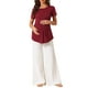 thumbnail image 2 of INSPIRE CHIC Camisetas de dormir para mujeres, casuales, de cuello redondo, de manga corta, ropa de casa, camiseta XS roja, 2 of 6