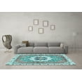thumbnail image 3 of Ahgly Company Indoor Round Abstract Light Blue Modern Area Rugs, 8' Round, 3 of 4