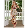 thumbnail image 2 of Women's Floral Embroidery Maxi Dress Wedding Guest Dress Evening Party Dress, 2 of 9