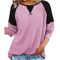thumbnail image 2 of Samickarr Pullover Sweaters For Womens Trendy Dressy Business Casual Loose Fit Long Sleeve Plus Size Tunic Tops To Wear With Leggings Women Summer T-Shirt Long Sleeve Casual Patchwork Top Blouse, 2 of 6